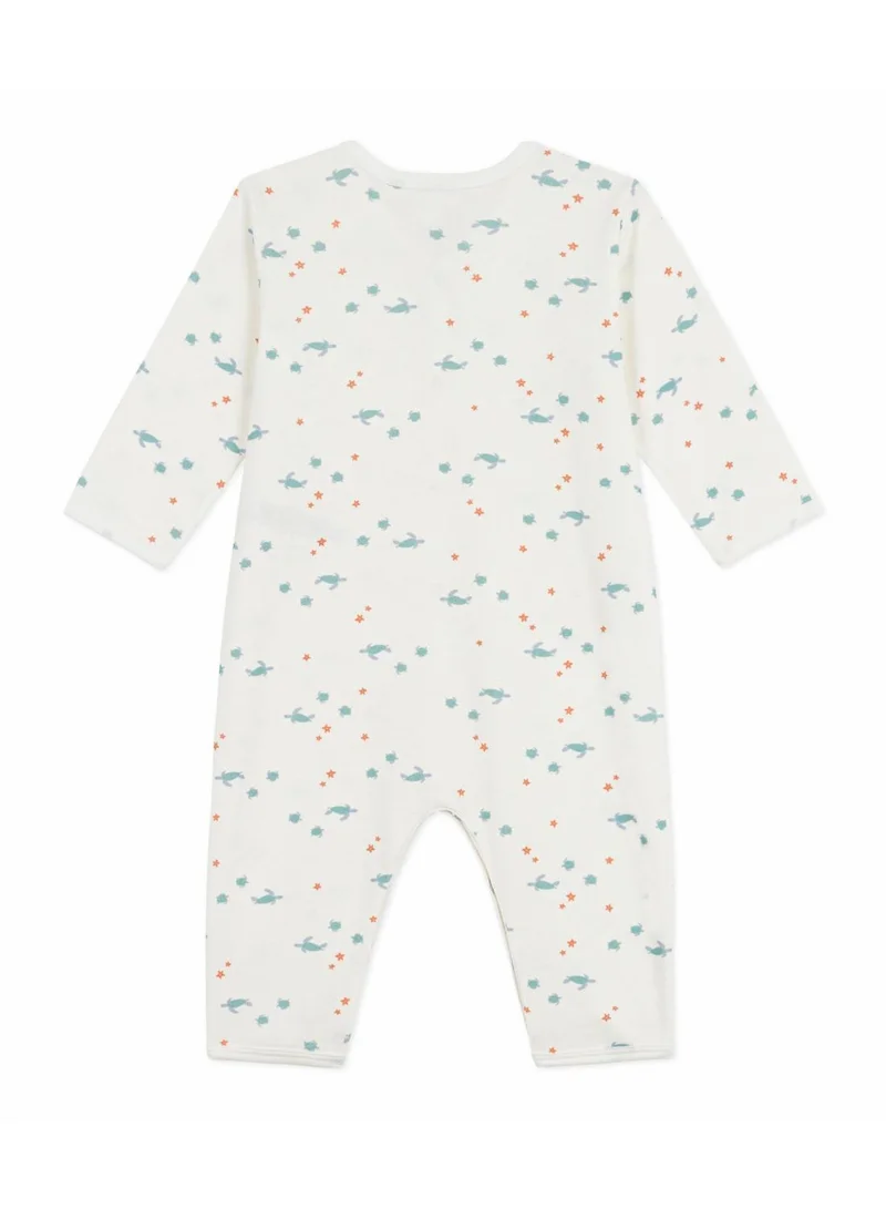 Petit Bateau Babies' footless turtle print cotton pyjama suit